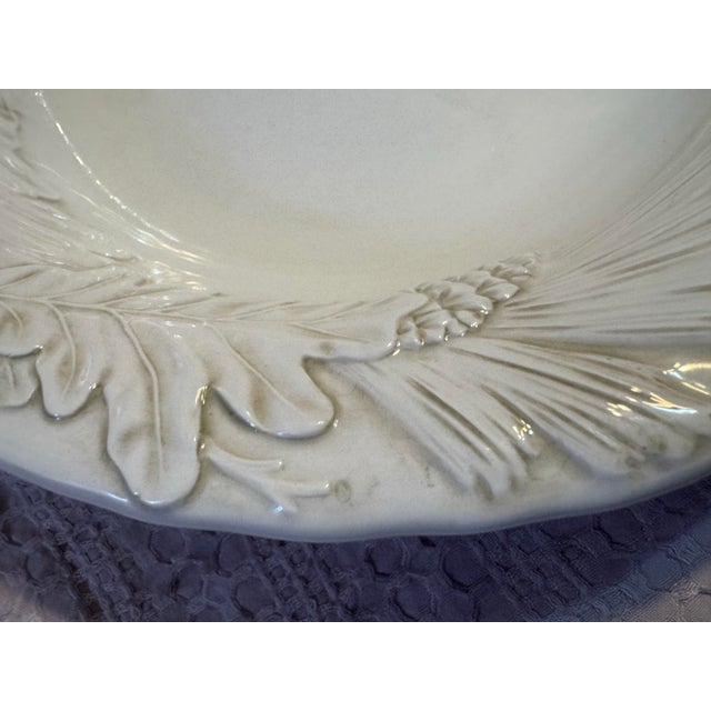 Vintage White Ceramic Embossed Serving Bowl by La Ceramica VBC For Sale In Oklahoma City - Image 6 of 12