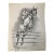 1940s Original Signed Graphite Illustration of Show Jumper on Horse, 11.5 X 9 In. For Sale