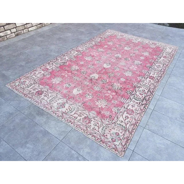 1960s Oushak Vintage Area Rug For Sale - Image 9 of 11