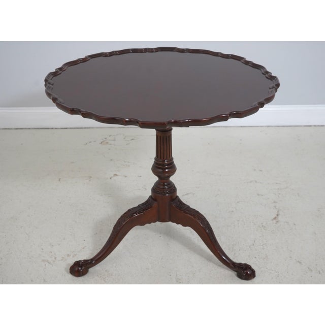 Chippendale Baker Mahogany Round Tilt-Top Piecrust Table For Sale - Image 3 of 16