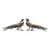 Pair of Vintage Large Chinese Brass Silver-Plated Pheasant Sculpture Figurines For Sale
