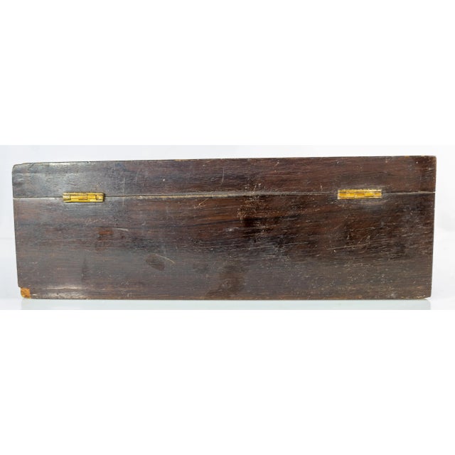 Mid 19th Century Antique Americana Folk Art Rosewood Writing Box For Sale - Image 5 of 11