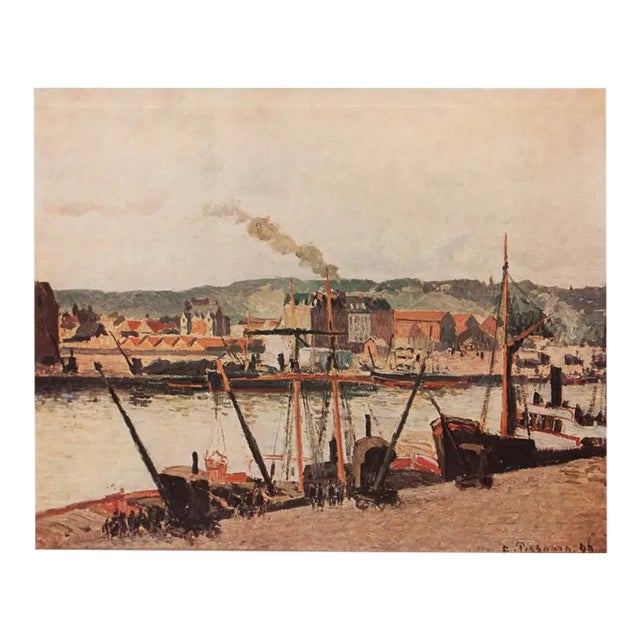 Rare 1940s Camille Pissarro "The Seine in Rouen", First Edition Parisian Lithograph For Sale