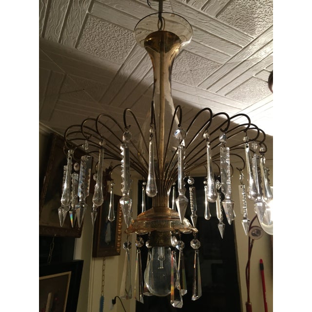 Gold Glass Chandelier, 1970s For Sale - Image 8 of 18