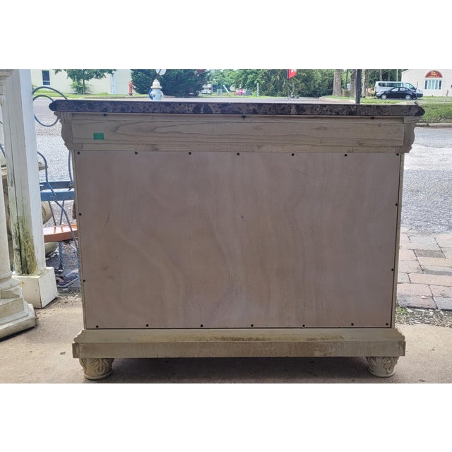 1990s 1990s Fine Pair of Contemporary Marble Top Demilune Dresser For Sale - Image 5 of 10