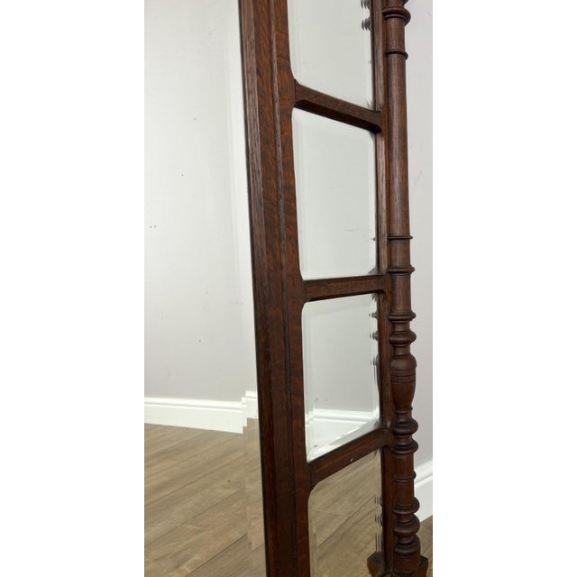 Antique French Oak Wall Mirrorin Bevelled Glass Wall Frame For Sale - Image 10 of 14