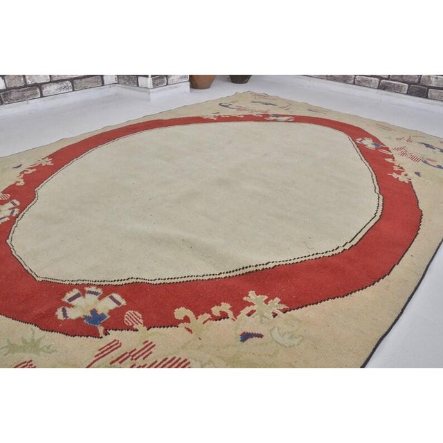 Handmade wool and cotton rug in Turkish Anatolia Carpet, Vintage Oushak Rug, Turkish Vintage Anatolian Rug, Handmade wool...