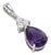 Beautiful Amethyst Teardrop Pendant With Cubic Zirconia in 925 Sterling Silver For Sale