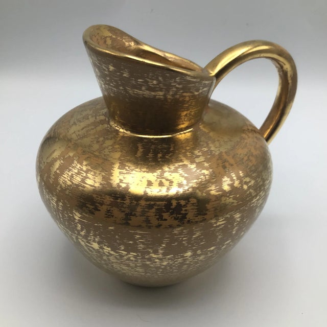 Ceramic Stangl Granada Gold Ceramic Art Pottery Pitcher For Sale - Image 7 of 13