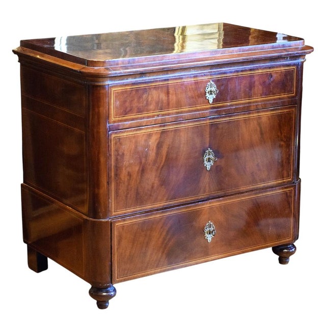 Biedermeier Chest of Drawers in Wood For Sale - Image 4 of 6