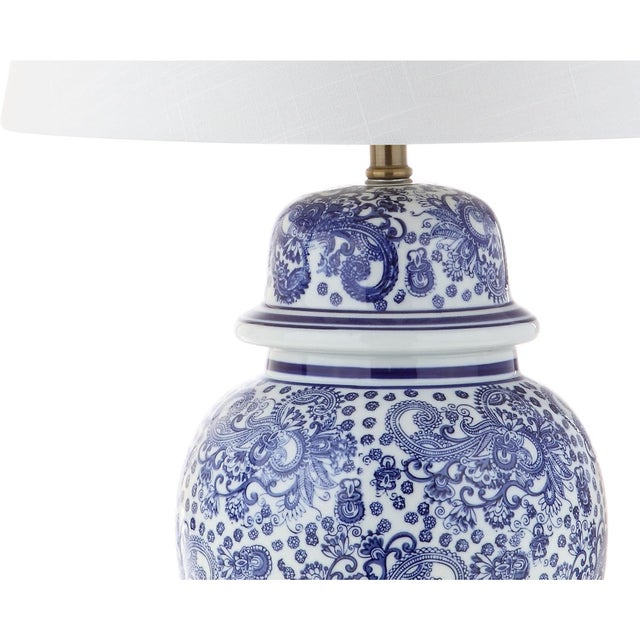 Early 21st Century Blue and White Chinoiserie Ginger Jar Table Lamp, 29.5 Inch For Sale - Image 5 of 9