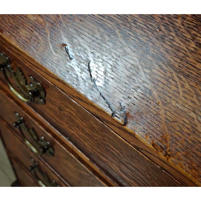 Antique English George III Writing Bureau in Oak, 18th Century For Sale - Image 18 of 18
