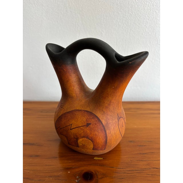 Mexican 1960s Southwestern Wedding Vase With Bear Motif For Sale - Image 3 of 8