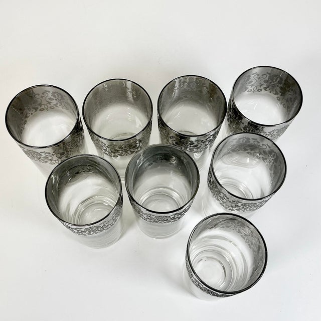 1970s Vintage Hollywood Regency Dorothy Thorpe Style Ombré Embossed Glassware Set - 10 Pieces For Sale - Image 10 of 15