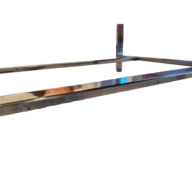 Mid-Century Modern Chrome & Smoked Glass Coffee Table With Walnut Detail, 1960s–70s For Sale - Image 10 of 10