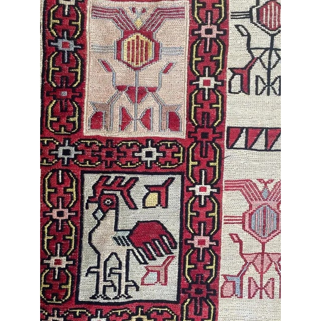 Silk Verneh Soumak Embroidered Flat Rug For Sale - Image 13 of 18