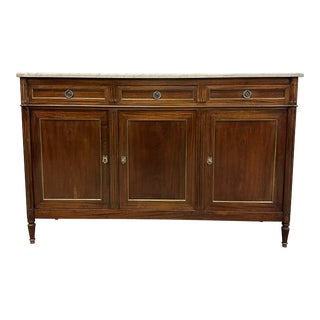 1910s Fine French Antique Louis XVI Mahogany Sideboard For Sale