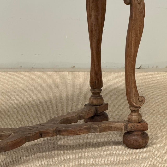 18th Century French Hand-Carved Side Table in Stripped Oak For Sale - Image 12 of 18