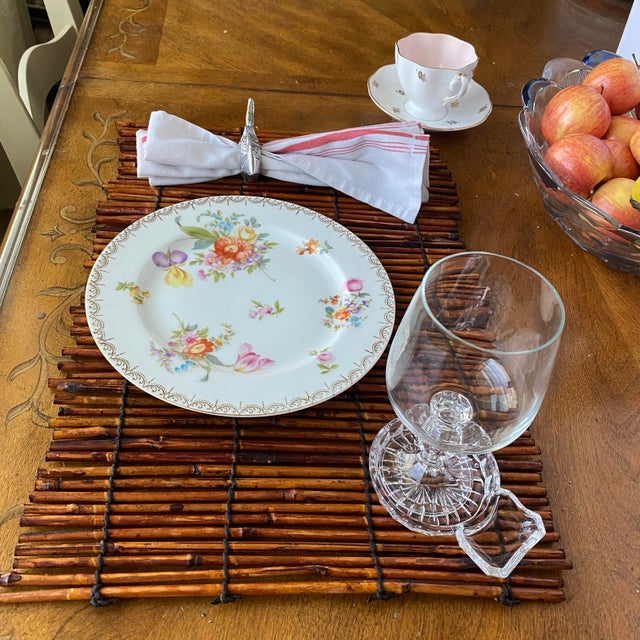 Early 1900s Rosenthal Selb Bavaria for Ovington Bros Set of 6 Hand-Painted Floral Gold Rim Plates For Sale - Image 15 of 16