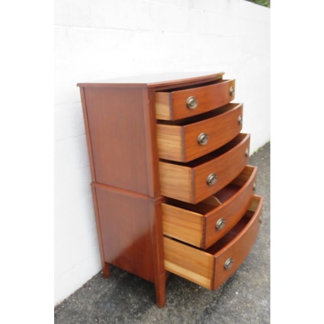 Bow Front Mahogany Tall Chest of Drawers 5951 For Sale - Image 4 of 11