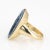 Mid 20th Century Vintage Large 14k Yellow Gold Blue Agate Family Crest Signet Oval Ring Size 6 For Sale - Image 5 of 7
