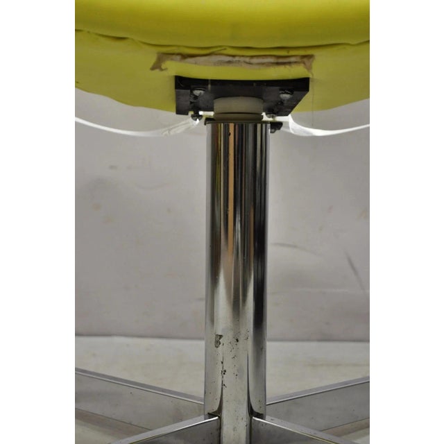Yellow Vintage Jansko Mid Century Modern Sculpted Lucite Yellow Vinyl Swivel Chair For Sale - Image 8 of 11
