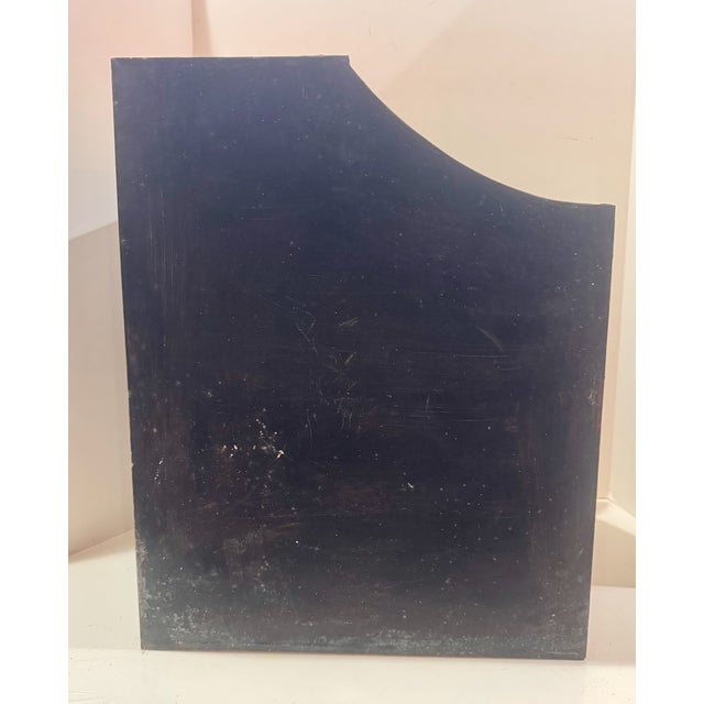 Antique Maracaibo Tea Caddy Hand-Painted Tin Toleware Scenic Front For Sale - Image 11 of 11