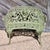 Metal Set of Green Painted Metal Outdoor Garden Furniture: Antique Cameo Pattern, Six Pieces For Sale - Image 7 of 17