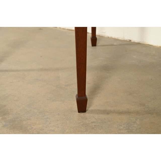 Kindel Furniture Federal Inlaid Mahogany Extension Dining Table, Newly Refinished For Sale - Image 12 of 15