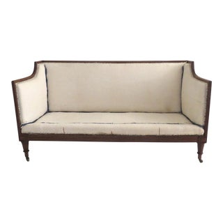 English Mahogany Late Regency Settee Reeded Turned and Fluted Legs For Sale