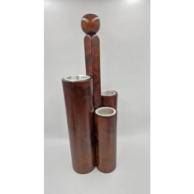 Brown Vintage Italian Stand Holder, 1970s For Sale - Image 8 of 8