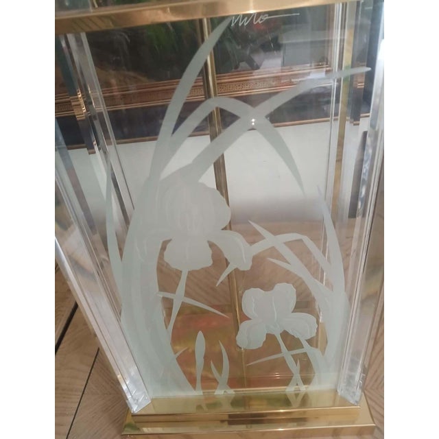 Vintage Brass Glass Lucite Table Lamp, by Frederick Ramond For Sale - Image 9 of 9