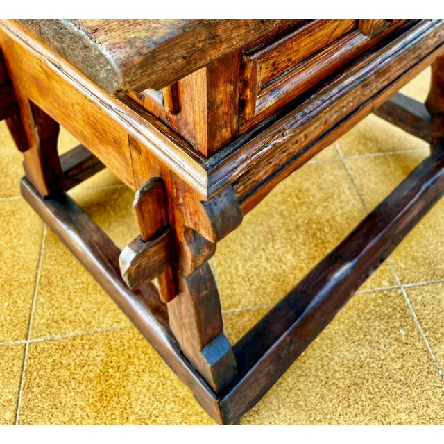 1920s Spanish Rustic Work-Table With Drawer, Early-20th Century For Sale - Image 5 of 7