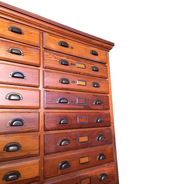 Industrial 1930s Oak Printers Cabinet For Sale - Image 3 of 12