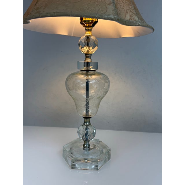 Vintage Cut Glass Table Lamp For Sale - Image 12 of 12