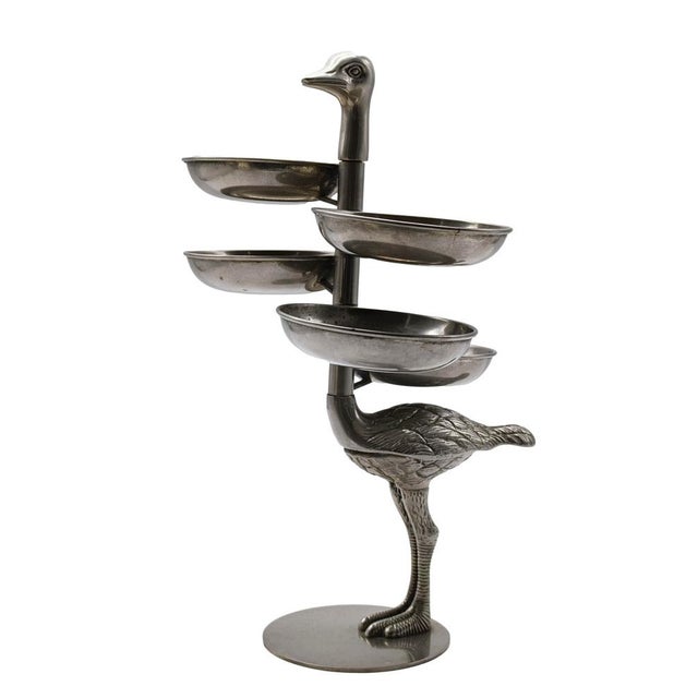 Pewter Ostrich with Serving Trays, Italy, 1960s For Sale - Image 10 of 10