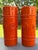 1960s 1960s MCM Art Deco Ceramic Vases Abstract Orange Made in Italy - Pair For Sale - Image 5 of 9