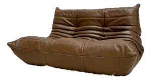 Brown Leather Togo 2-Seater Sofa by Michel Ducaroy for Ligne Roset