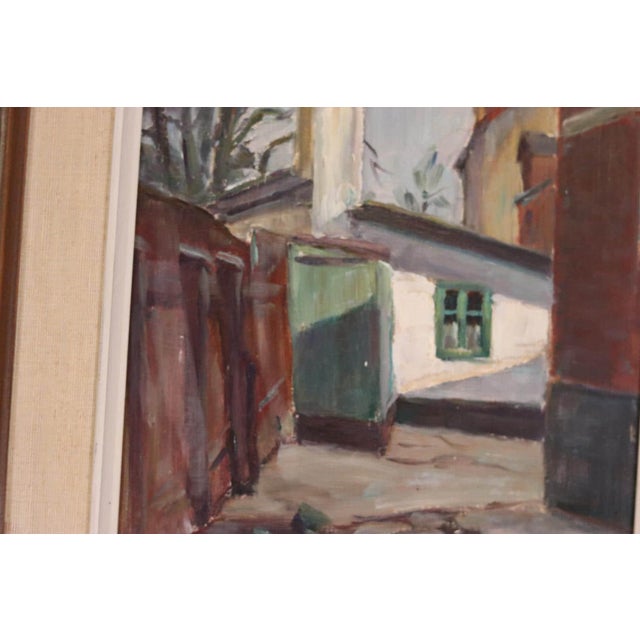 1950s Carl Oskar Larsson, Yard View, 1958, Oil on Panel, Framed For Sale - Image 5 of 11