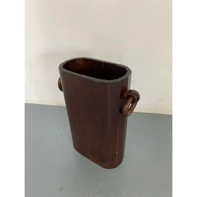 Wood Mid-Century Modernist Walnut Wooden Umbrella Stand, 1950s For Sale - Image 7 of 9