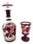 Biedermeier Bohemian Style Ruby Red Crystal Decanter & Goblet, Set of 2 Pieces For Sale - Image 3 of 8