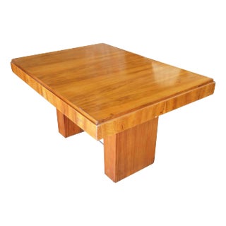 Art Deco Geometric Walnut Dining Table or Large Desk Inspired by Charles Dudouyt For Sale
