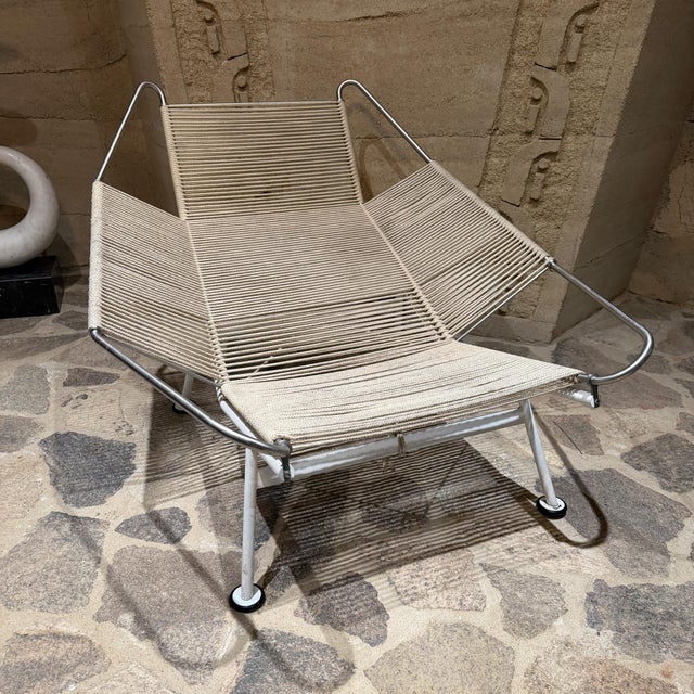 White Hans J Wegner Flag Halyard Chair, 1950 Mid Century Danish Modern For Sale - Image 8 of 12