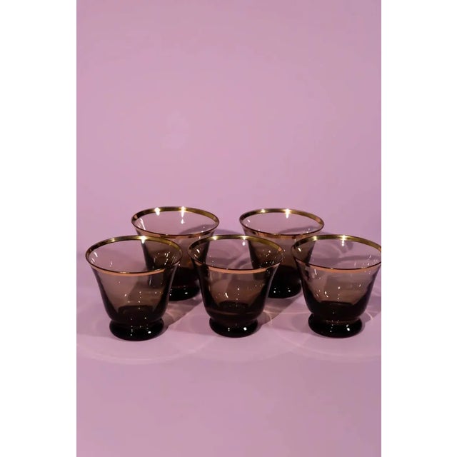 Mid-Century Modern Vintage Smokey Grey Art Glass Decanter Set- 6 Pieces For Sale - Image 3 of 10