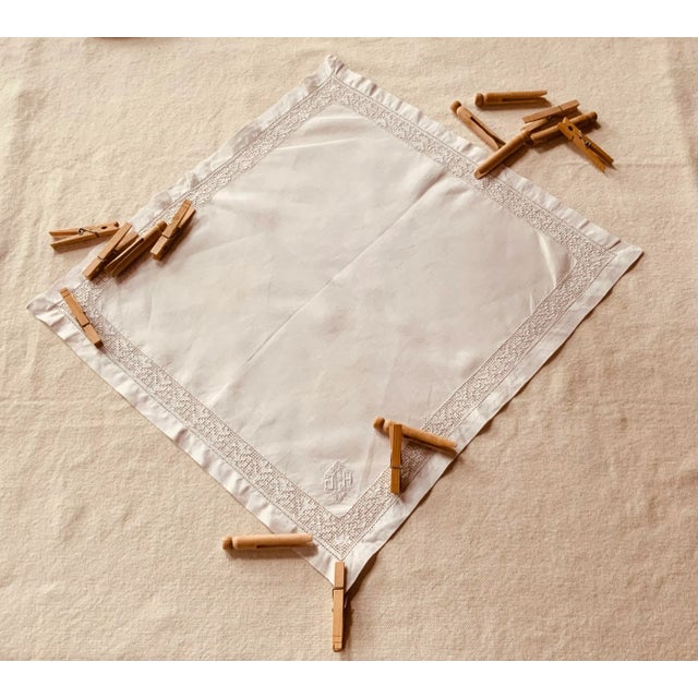 Exquisite Set of Eight French Linen Napkins,c.1930 For Sale - Image 11 of 11