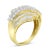 Elegant and timeless, this 10K yellow gold diamond statement ring features 1.0 carat total weight of diamonds with 64...