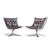 Sigurd Ressell for Vatne Møbler Mid Century Chrome Falcon Lounge Chairs - Pair Each chair measures: 27 wide x 29 deep x 33...