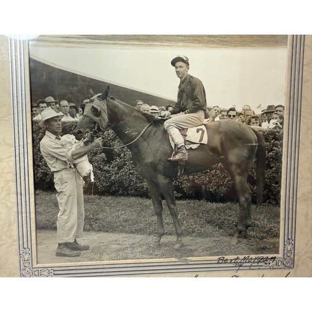American Vintage 47 Original Bert Morgan Dreamer Jamaica Horse Racing Jockey Photograph For Sale - Image 3 of 12