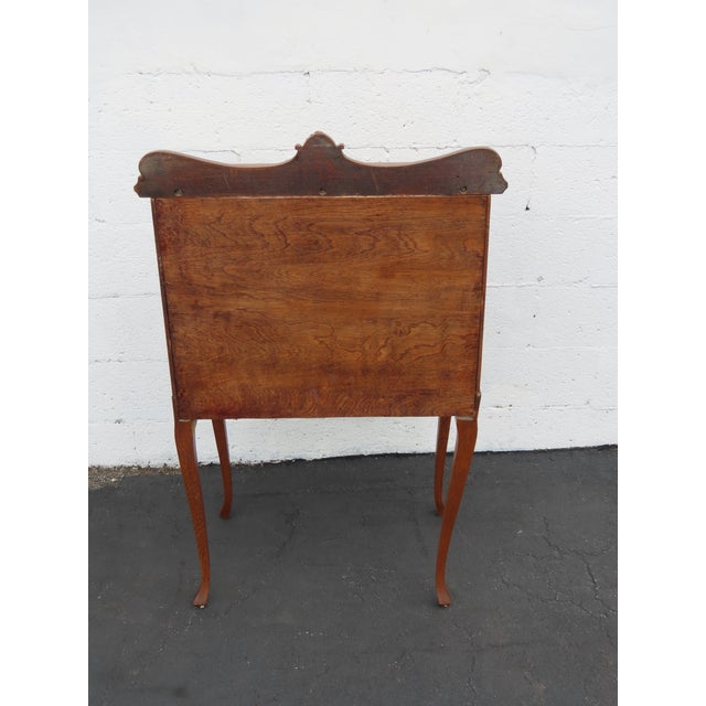Early 1900s Solid Oak Small Secretary Desk 6669 For Sale - Image 12 of 18