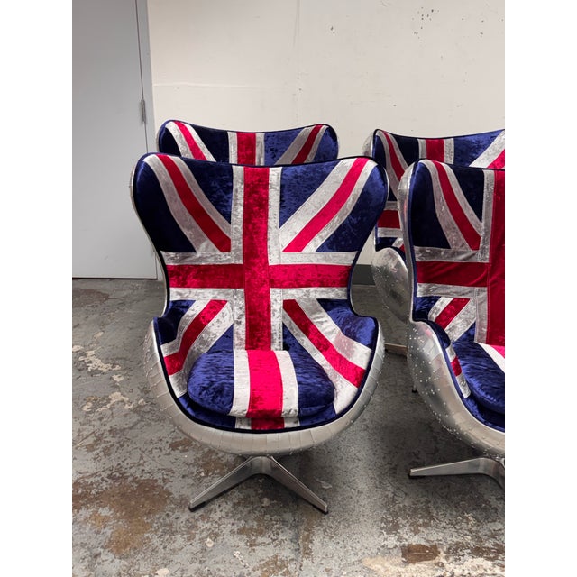 Design Plus Gallery presents a Set of Four Union Jack Accent Chairs from Acme Furniture. The chairs are inspired by Arne...